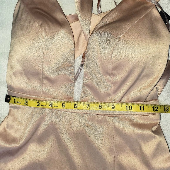 NWT Sequin Hearts Buff Satin Long Dress 3 - Picture 13 of 16